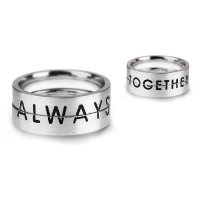 Aliança de Namoro/compromisso Prata I Love Silver Puzzles - Always Together ILS1010-PM