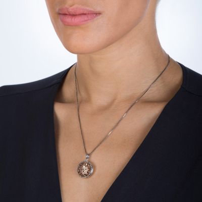 Colar Hot Diamonds Small Circle Filigree Locket DP668
