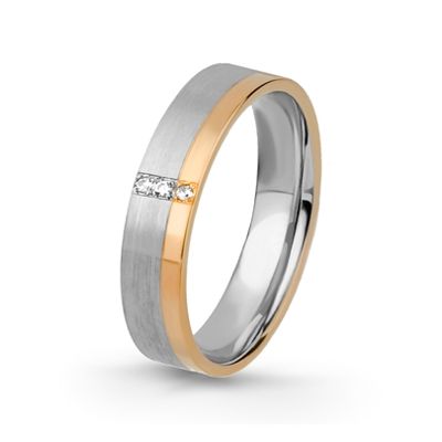 Aliança de Casamento Ouro e Diamantes Eternis EM3B4.5WY-D-19K