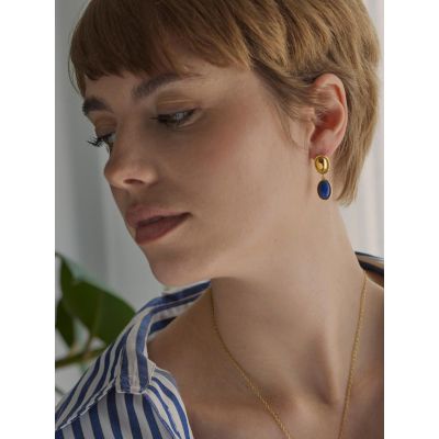Brincos One Jewels Element Long Blue OJSE03D