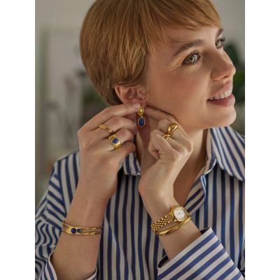 Brincos One Jewels Element Long Blue OJSE03D