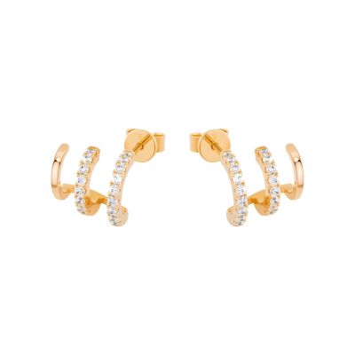 Brincos Unike Jewellery Classy 3 Lines Shinny