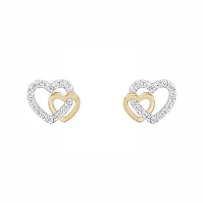 Brincos Unike Jewellery Classy & Chic Two Hearts UK.BR.1204.0150