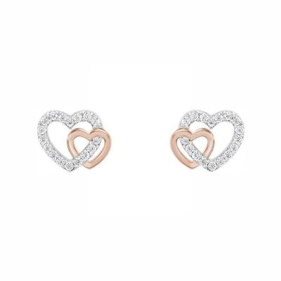 Brincos Unike Jewellery Classy & Chic Two Hearts UK.BR.1204.0151