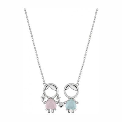 Colar Unike Jewellery Timeless Girl Pale Pink & Boy Aqua Blue UK.CL.1110.0014