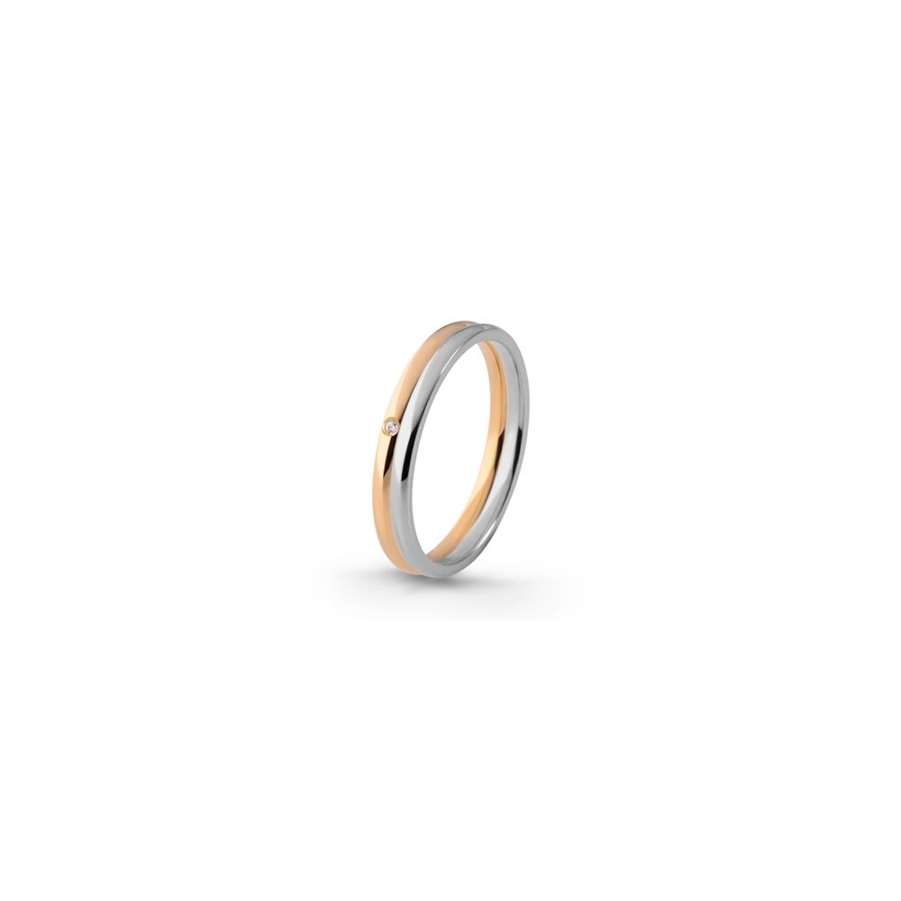 Aliança de Casamento Ouro e Diamante Eternis EM2A3YW-D-19K