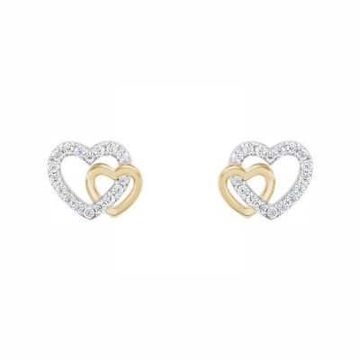 Brincos Unike Jewellery Classy & Chic Two Hearts UK.BR.1204.0150