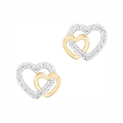 Brincos Unike Jewellery Classy & Chic Two Hearts UK.BR.1204.0150